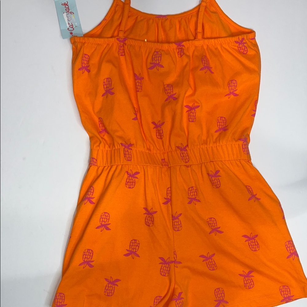 NWT Cat & Jack Orange Romper with Pink Pineapple Print size 14 - Picture 5 of 7